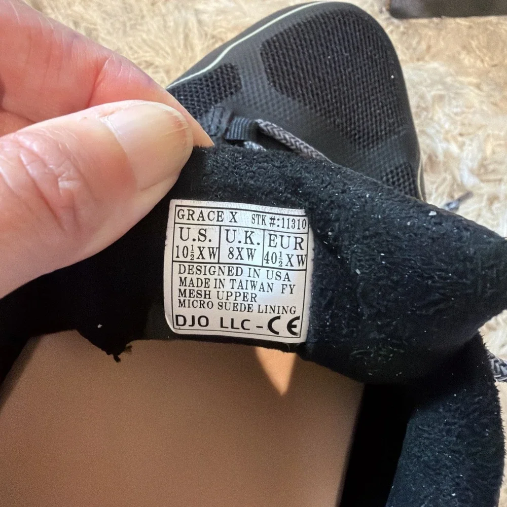 Dr. Comfort Grace Women's Athletic Black Shoes #11310 Size 10.5 XW Comfort Arch